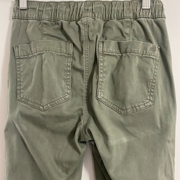 American Eagle Olive Crop Pant with Drawstring, 4R - Picture 4 of 9